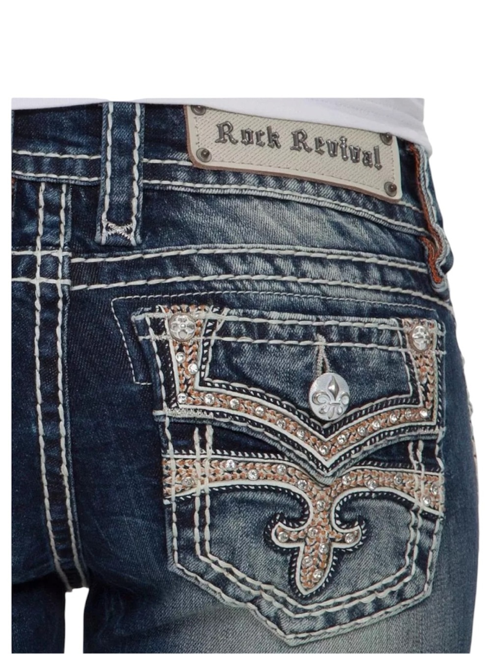 Rock Revival Celinda Rhinestone Skinny Jeans Women’s Size 24